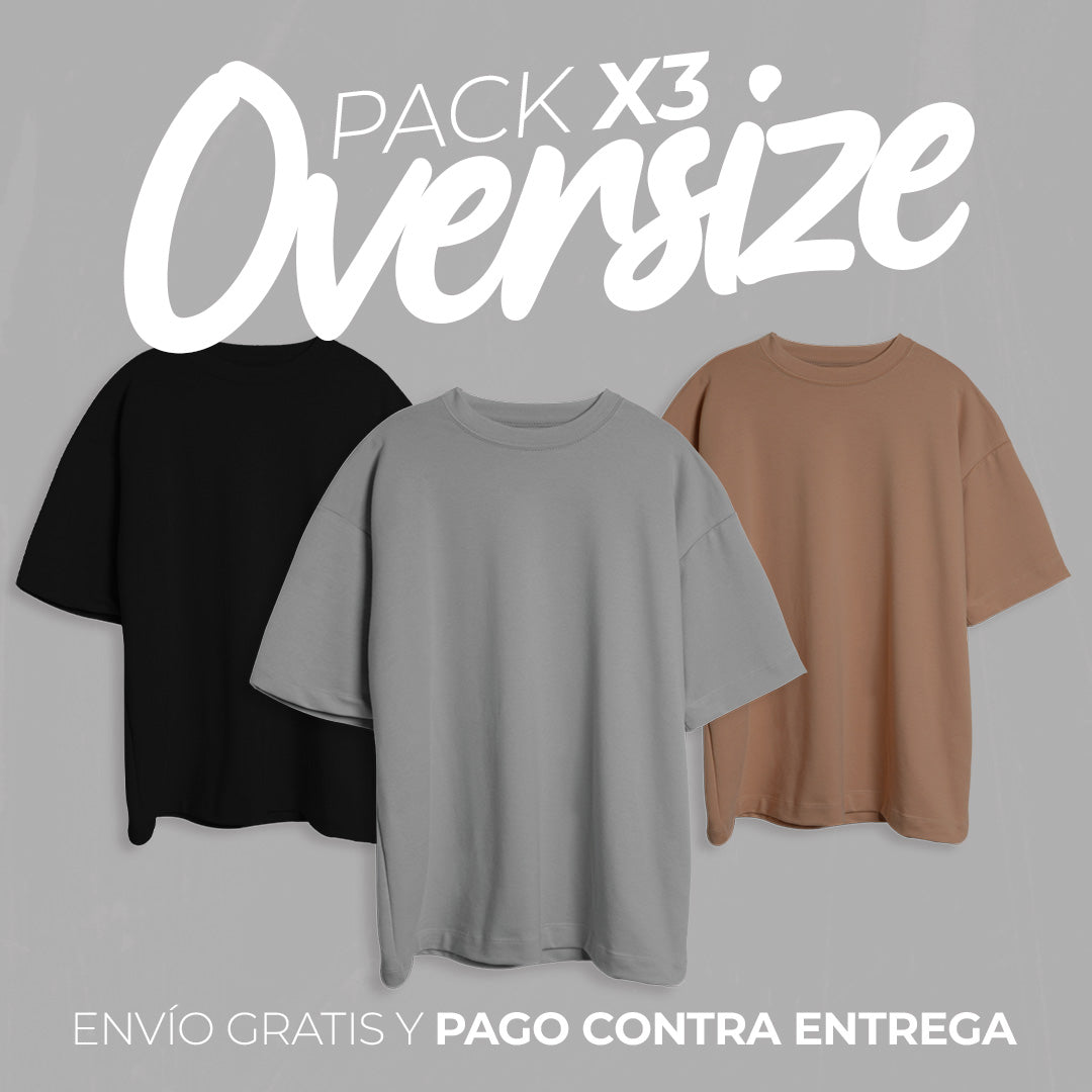 PACK x3 CAMISETAS OVERSIZE + ENVIO GRATIS